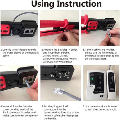 LEATBUY Crimper RJ45 Crimp Tool Set CAT5/CAT6 Crimping Tool - Image 2