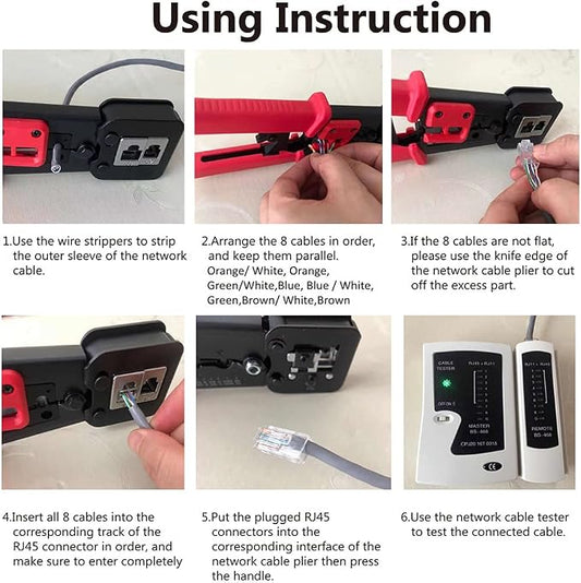 LEATBUY Crimper RJ45 Crimp Tool Set CAT5/CAT6 Crimping Tool - Image 2