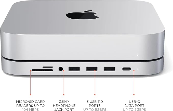 Satechi USB C Hub, Type-C Aluminum Stand & Hub, USB-C Data Port, Micro/SD Card - Image 2
