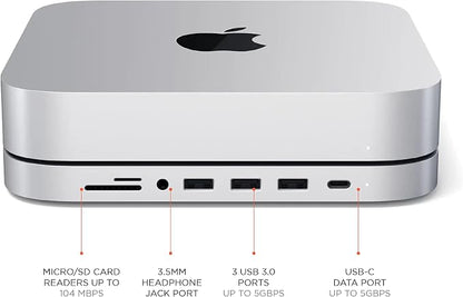 Satechi USB C Hub, Type-C Aluminum Stand & Hub, USB-C Data Port, Micro/SD Card - Image 2