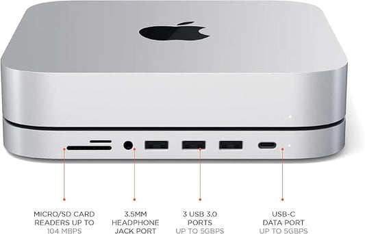 Satechi USB C Hub, Type-C Aluminum Stand & Hub, USB-C Data Port, Micro/SD Card - Image 2