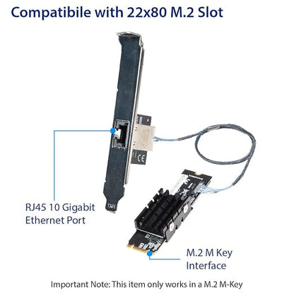 IO Crest 10 Gigabit M.2 M Key Ethernet Network Expansion Card - Image 4