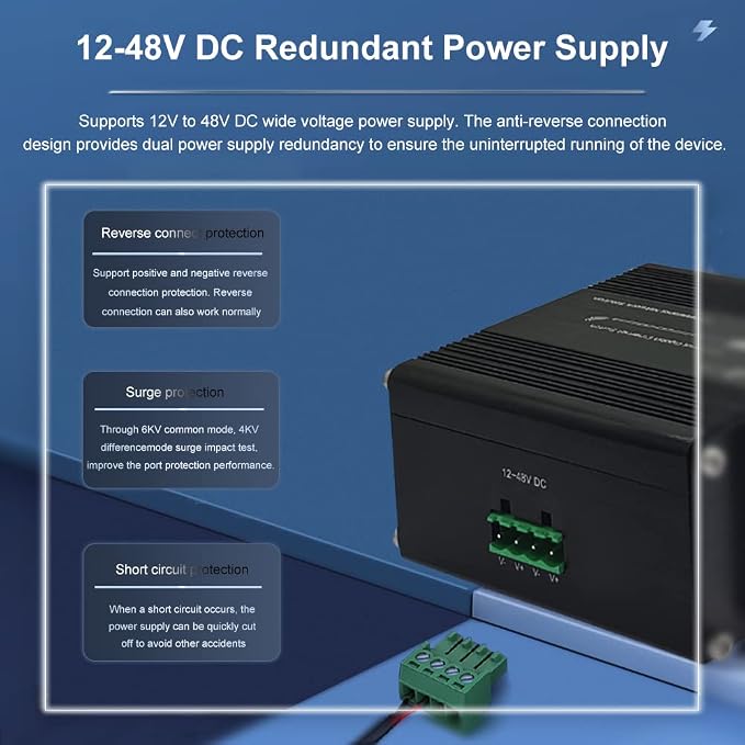 Mini Industrial Switch 10 Ports Gigabit Switch Hardened 10 Port RJ45 - Image 3