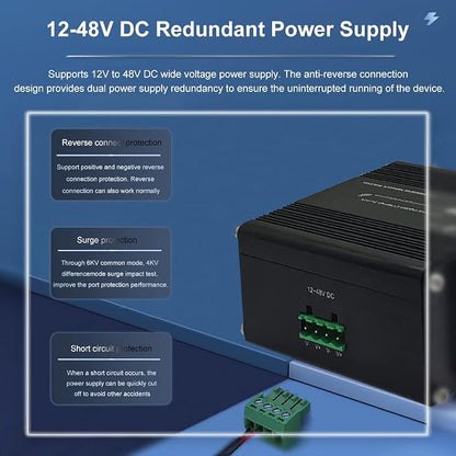 Mini Industrial Switch 10 Ports Gigabit Switch Hardened 10 Port RJ45 - Image 3