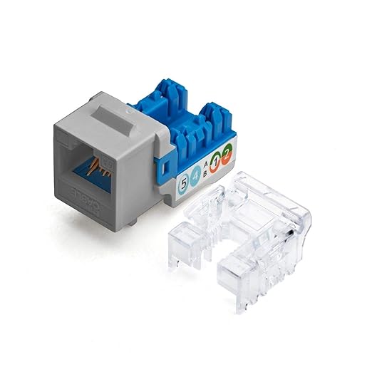 trueCABLE Cat6A Keystone Jack, Unshielded, 90 Degree Punch-Down, UL Listed by trueCABLE