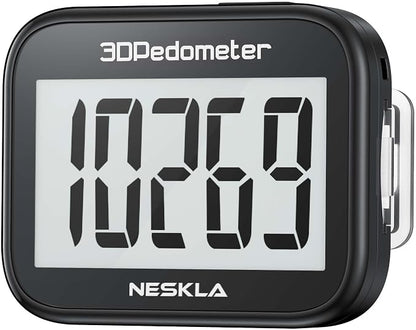 3D Pedometer for Walking, Simple Step Counter by NESKLA
