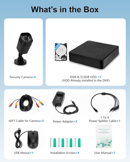 4CH 1080P Wired Security Camera System, AIWIXEN CCTV DVR - Image 9