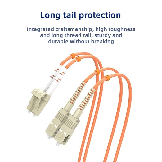 Multimode Duplex OM1 Fiber Patch Cable LC/UPC to SC/UPC 75M/246FT Fiber Optic - Image 5