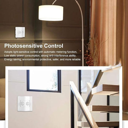 PIR Motion Sensor Smart Switch, 86-type Light-sensitive 180 Degrees Motion - Image 4
