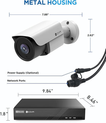 4COVR PoE Security Camera System, AI Human/Vehicle Detection, 8 Channel 8MP PoE - Image 9