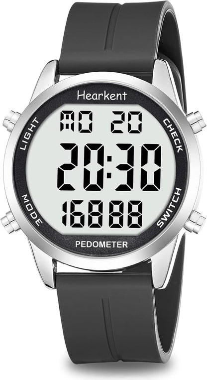 Pedometer Watch for Walking for Senior No App Required by Hearkent