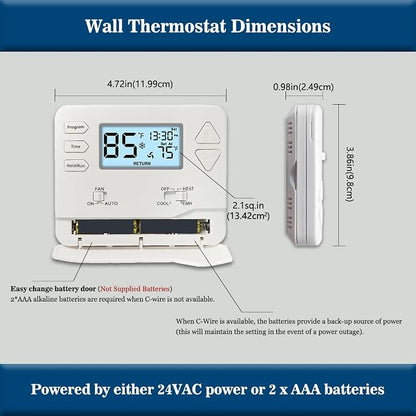 Thermostat for Heat Pump, Programmable Thermostat for House, Single-Stage - Image 4