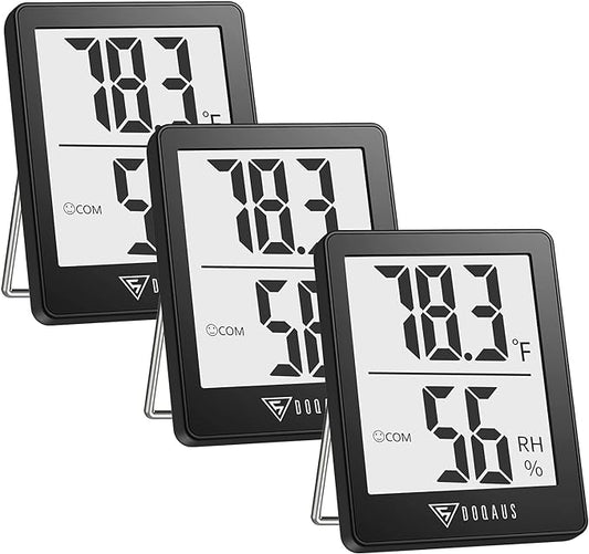 DOQAUS Digital Hygrometer Indoor Thermometer 3 Pack, Room Thermometer by DOQAUS
