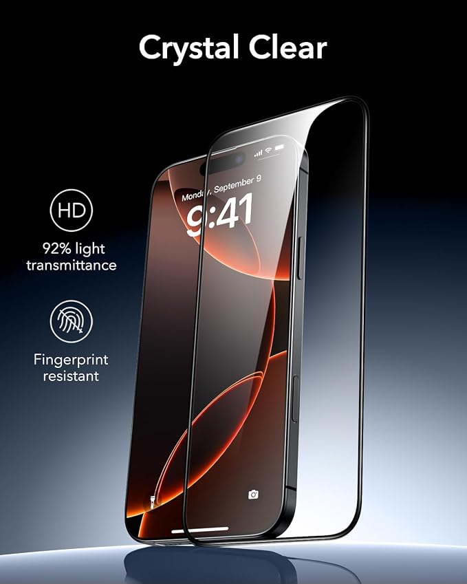 ESR 3 Pack 9H+ Glass for iPhone 16 Pro Screen Protector, Armorite Ultra-Tough - Image 8