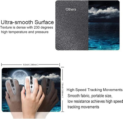 Mouse Pad, Ocean and Moon Mouse Pad, Square Waterproof Mouse Pad Non-Slip - Image 3