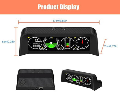 Car Inclinometer for Off-Road Driving Digital GPS Speedometer HUD, Pitch & Roll - Image 7