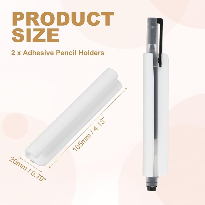 PATIKIL 2 Pcs Adhesive Pencil Holders, 105mm Long Universal Pencil Clip - Image 2