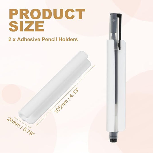 PATIKIL 2 Pcs Adhesive Pencil Holders, 105mm Long Universal Pencil Clip - Image 2