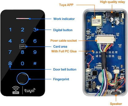 WiFi Graffiti Access Control System keypad, IP68 Waterproof Fingerprint keypad - Image 6