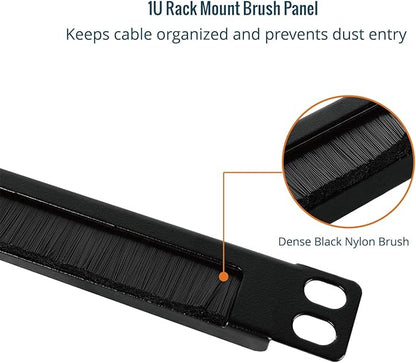 Tecmojo 2 Pack 0.5U Cable Management Brush Panel - Image 5