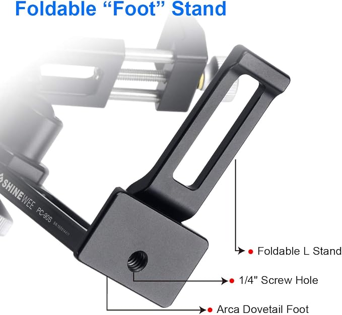 Metal Phone Tripod Mount Adapter, Arca Dovetail and 1/4" Screw Mount, - Image 7