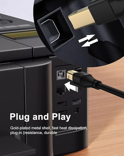 Printer Cable 20ft, Scanner USB C to USB B Cable - Image 4