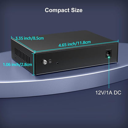 6 Port 2.5G Unmanaged Network Switch, VIMIN 4X 2.5Gbase-T Ports, 2X 10G SFP+ - Image 7