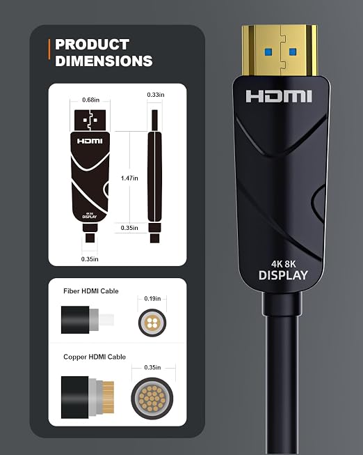Fiber Optic HDMI Cable 50 ft, 10K 8K 4K Certified HDMI 2.1 Cable, CL3 Rated in - Image 8