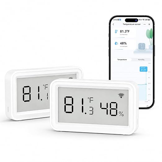 eMylo Smart WiFi Thermometer Hygrometer 2 Pack, Indoor Wireless Temperature by eMylo
