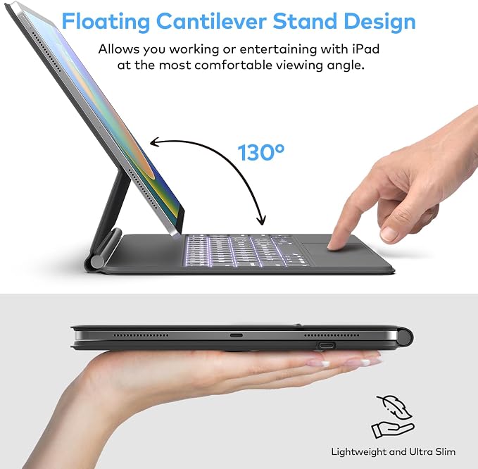 Keyboard Case for iPad Air 11-inch & iPad Pro 11 inch – Magic-Style Magnetic - Image 4