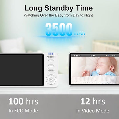 Baby Monitor with Camera and Audio, No WiFi Baby Monitor with 5" IPS LCD Screen - Image 7