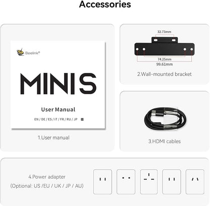 Beelink Mini PC, Mini S12 Intel 12th Gen 4-Core N95, Mini Computer 8GB DDR4 RAM - Image 8