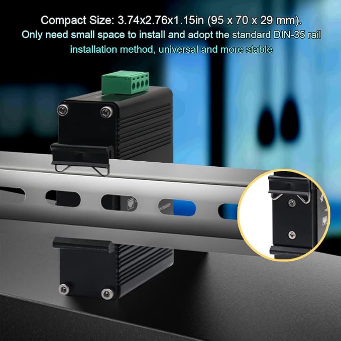 Mini Industrial 5 Ports Gigabit Switch Hardened 5 Port RJ45 10/100/1000Mbps - Image 7