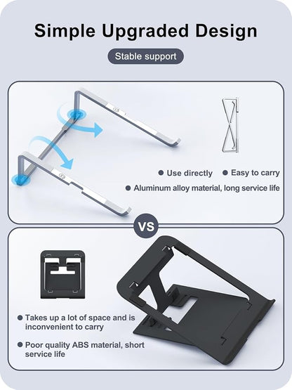 Laptop Stand for Desk, Aluminum Computer Stand for Laptop, Foldable Laptop Riser - Image 6