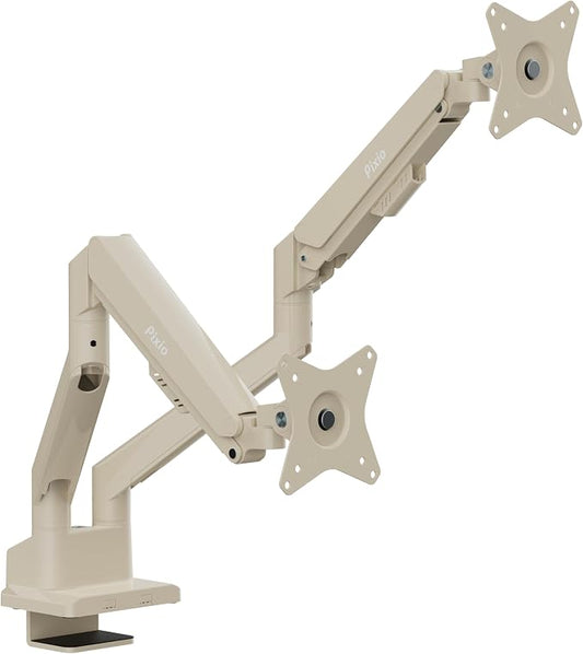 Pixio PS1D Wave Beige Dual Monitor Arm Stand Desk Mount by Pixio
