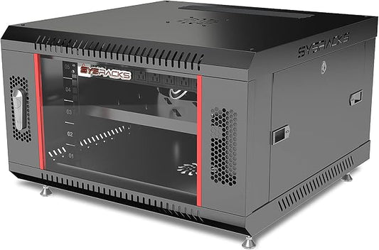 6U Wall Mount Server Rack Cabinet – 19" Network Rack Enclosure, PDU & Shelf by SYSRACKS
