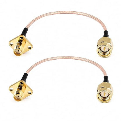 coaxial Cable SMA Female Jack to SMA Male Plug Pigtail Cable 4 Holes Flange by RedYutou-CableConnectivity