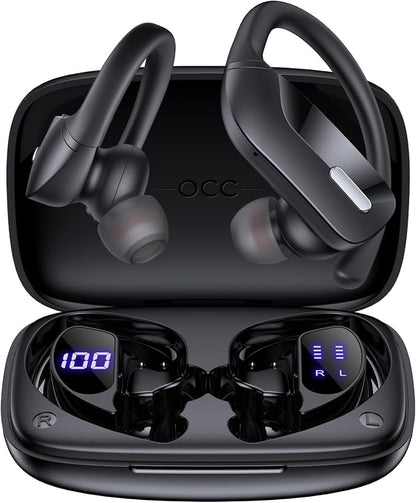 OCC Wireless Ear Hook Sport Earbuds, IPX5 Waterproof, 80H Playtime, Deep Bass by occ