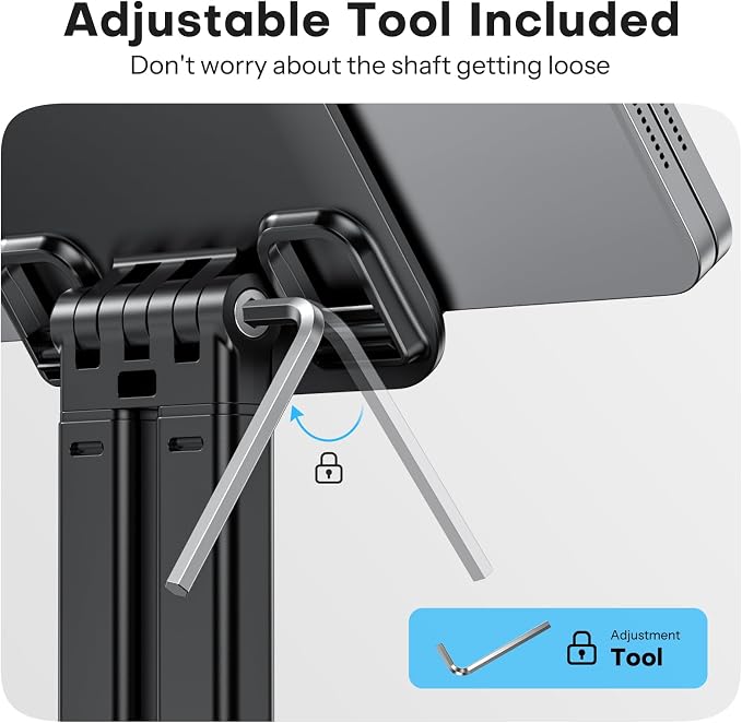 OMOTON Tablet Stand for iPad, Adjustable Tablet Holder for Desk, Portable - Image 5