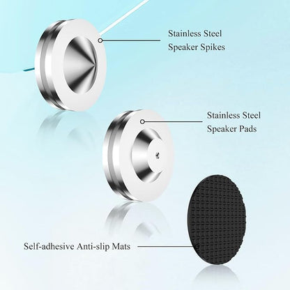 Audiocrast 4X HiFi Speaker Spikes, Isolation Stand Feet Pad, Stainless Steel - Image 4