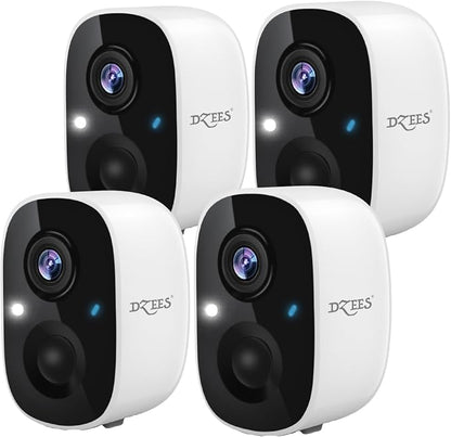 Dzees 2K Security Cameras Wireless Outdoor, Battery Powered AI Motion Detection by Dzees