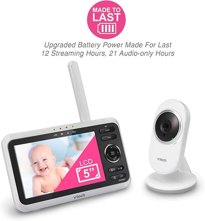VTech Baby Monitor, No WiFi– 5" Color Screen, 12-Hour Battery, Night Vision - Image 13