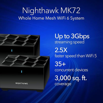 NETGEAR Nighthawk Advanced Whole Home Mesh Dual Band WiFi 6 System– AX3000 - Image 2