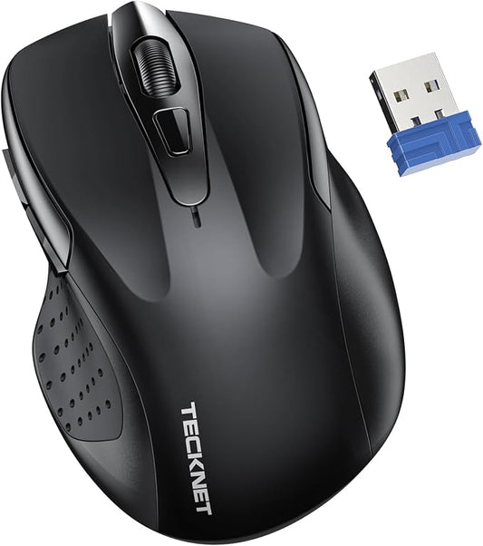 TECKNET Wireless Silent Mouse, Quiet Click, 2.4G Optical Cordless Mouse by Tecknet