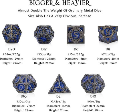 RULE DICE D&D Metal Dice Set, 7 die Metal DND Polyhedral Dice Sets - Image 4