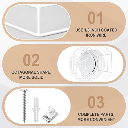 Blulu 2 Pcs Octagonal Smoke Detector Cover Stopper, Smoke Alarm Cage, 7 Inch - Image 3