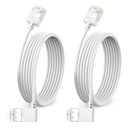 Ultra Slim 90° Degree Cat 6A Ethernet Cable Left Angled 6.6 Feet 2Pack by DUTEVOLNS