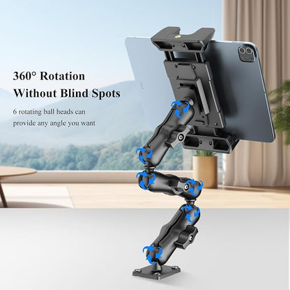OHLPRO Heavy Duty Drill Base Tablet Mount Holder, 360° Adjustable iPad Mount - Image 4