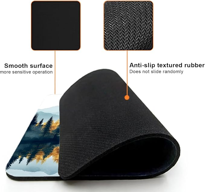 Mouse Pad, Cute Abstract Mountain Forest Mouse Pads - Image 3