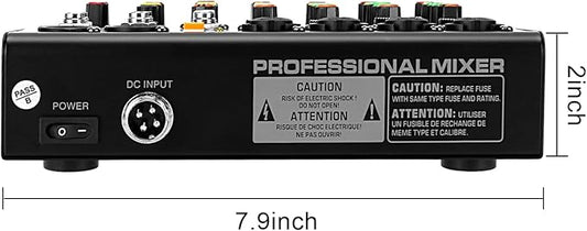 6-Channel Professional DJ Audio Mixer, DJ Controller Sound Mixer DSP 16 Preset - Image 2